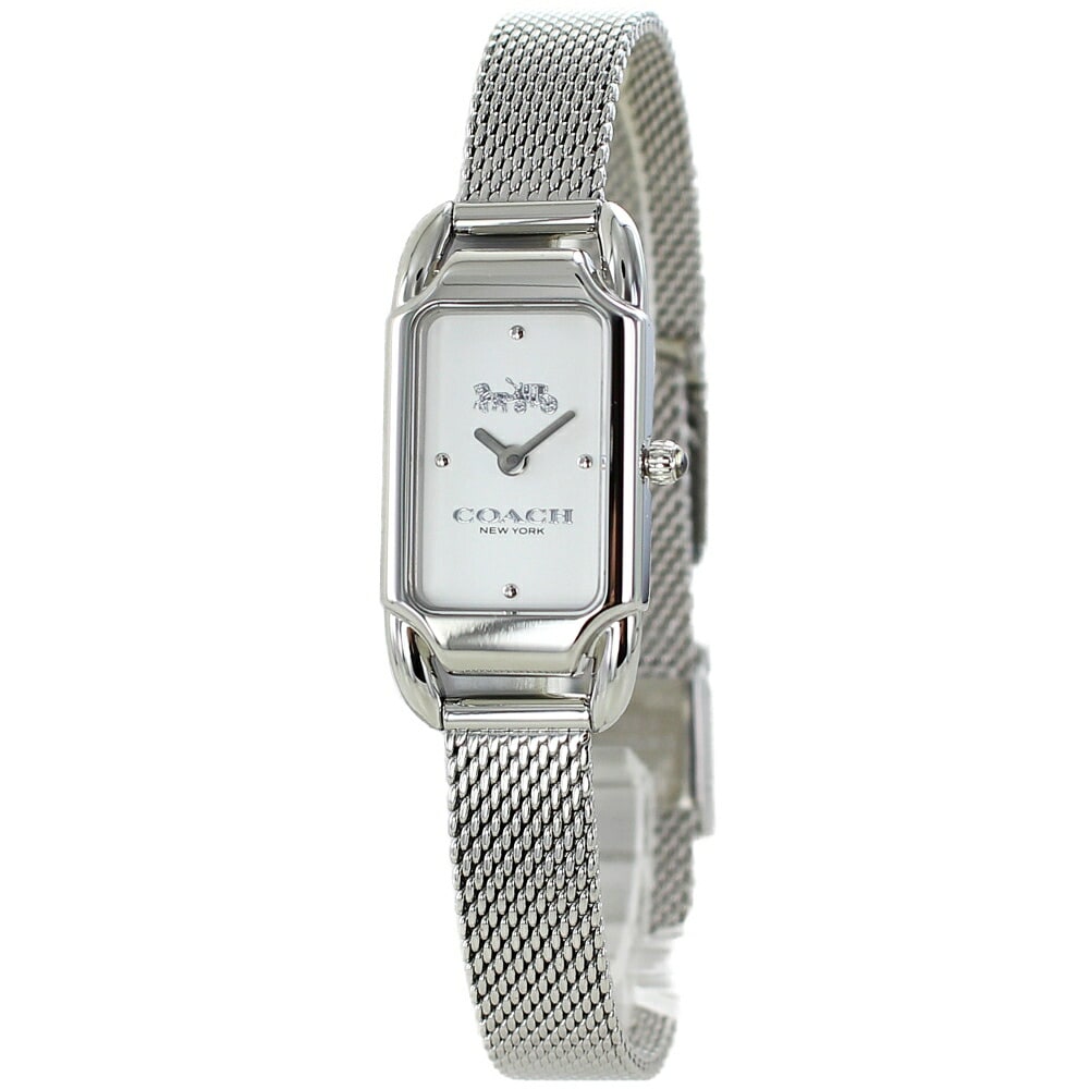 コーチ 腕時計 手表 レディース 小さめ タンク 細身 女性 プレゼント 母 おしゃれ ブランド 感謝 プレゼント 女性 誕生日 女友達 ギフト 贈り物 SS メッシュ ベルト ウォッチ シルバー ポ