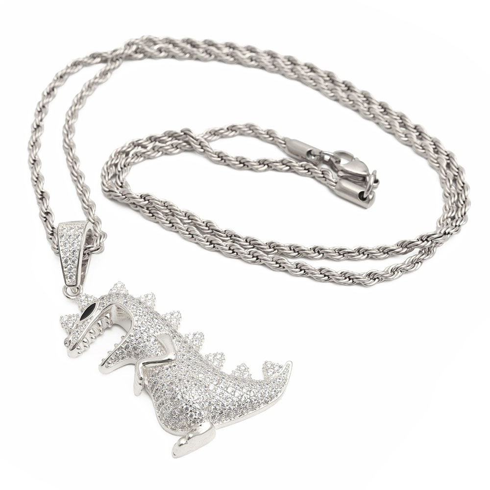 恐竜ネックレス パヴェ [n436-silver]
