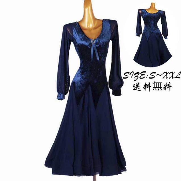 激安価格！ワルツ 社交ダンス 大きい裾 ステージ衣装 社交ダンスドレス フラメンコ モダン衣装 ゴージャス ダンドレス 長袖 スタンダード ダンスウェア 競技用のドレス スタンダードドレス ワンピース