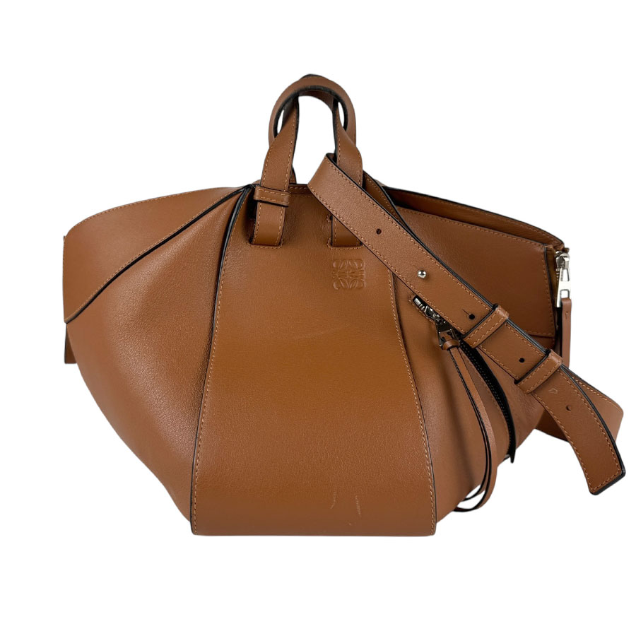 ロエベ LOEWE ショルダーバッグ ハンモック レザー ブラウン レディース z6413