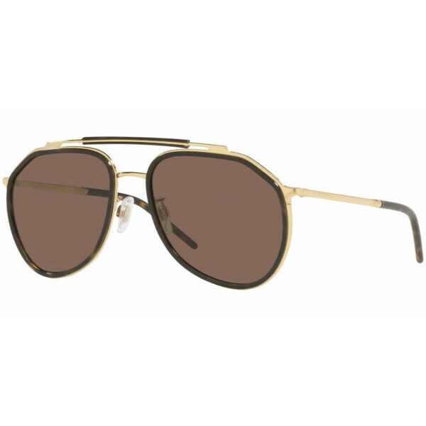 サングラス DOLCE & GABBANAMens Gold-Tone/Havana Pilot Sunglasses - DG2277 0273 - Italy