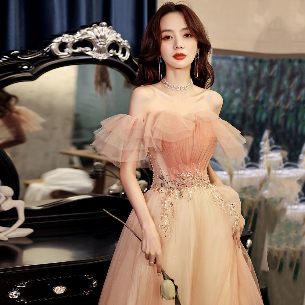 【急速出荷!】イブニングドレス 2024年 ワンショルダー セクシー スリムドレス 女子会 宴会 美術審査 上品 ウエスト 春 母の日