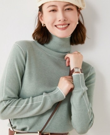 トップス ワンピース デート モテアイテム ニットソー セーター 長袖 タートルネック 可愛い きれいめ 上品 おしゃれ かっこいい 可愛い ラブリー キュート ガーリー クール モード系