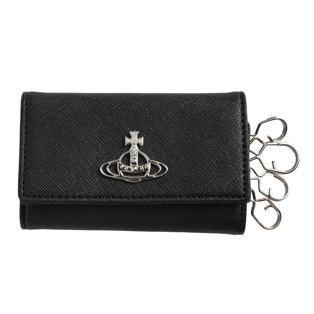 【最短翌日着】ヴィヴィアンウエストウッド キーケース 4連 Vivienne Westwood SAFFIANO BIOGREEN KEY CASE レディース メンズ N401 BLACK【510