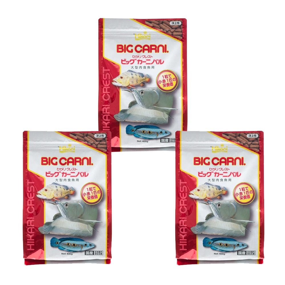 ひかりクレスト　ビッグカーニバル　４００ｇ　X３個　大型魚　アロワナ　餌　エサ　えさ　お一人様２０点限り　ＣＲＣ10―41―55―00―00