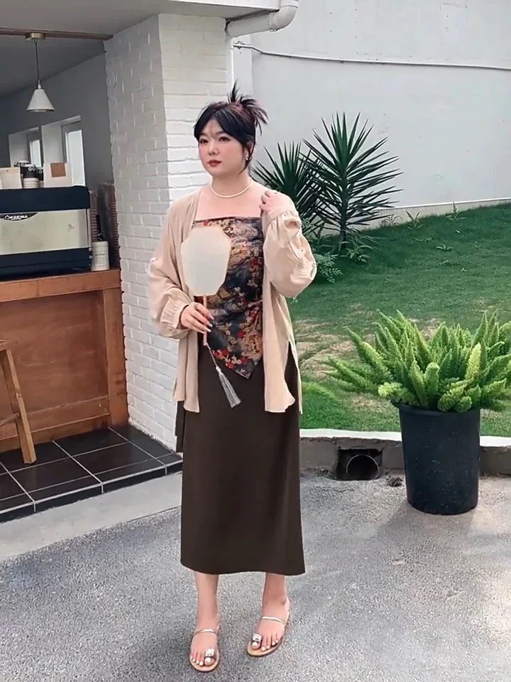 Hot!!!【ぽちゃまに】 夏 上下3セット 大きいサイズ カバー＋キャミ＋スカート 中華風 体型カバー 漢服 チャイナ レトロ レディース セットアップ