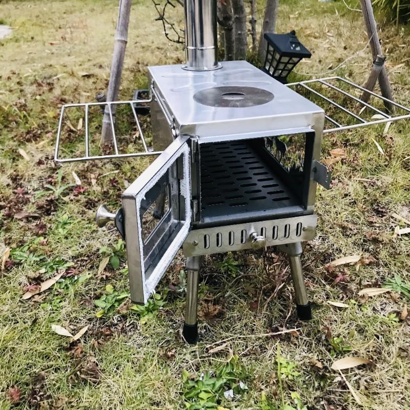 キャンプ用品バーべキュークッキング用品折りたたみ 収納バッグ付き キャンプストーブ 煙突付き 即日発送薪ストーブ 焚き火 手袋 トーチバナー 耐熱ガラス 焚火シート 角型ストーブ ガラス窓付き コ