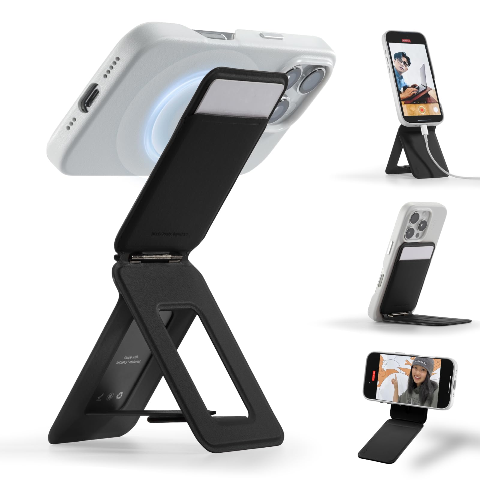 【公式直営店】モフト スマホスタンド 8-in-1多機能スタンド カードケース付き MagSafe対応/NFC/Suica/タッチ決済対応iPhoneシリーズ・全機種対応強力磁力＆アイアンリング付きM