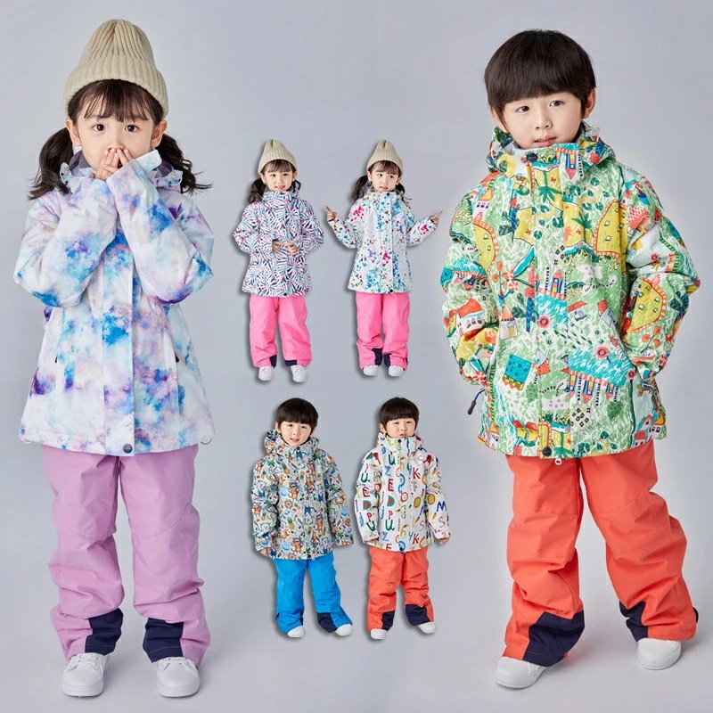 スノーボード ウェア キッズ 上下セット セットアップ スキーウェア スノボウェア 女の子 男の子 子供 ジャケット ロングパンツ アウター 長ズボン ボトムス 防水 防風 防寒 雪遊び 雪場 保温