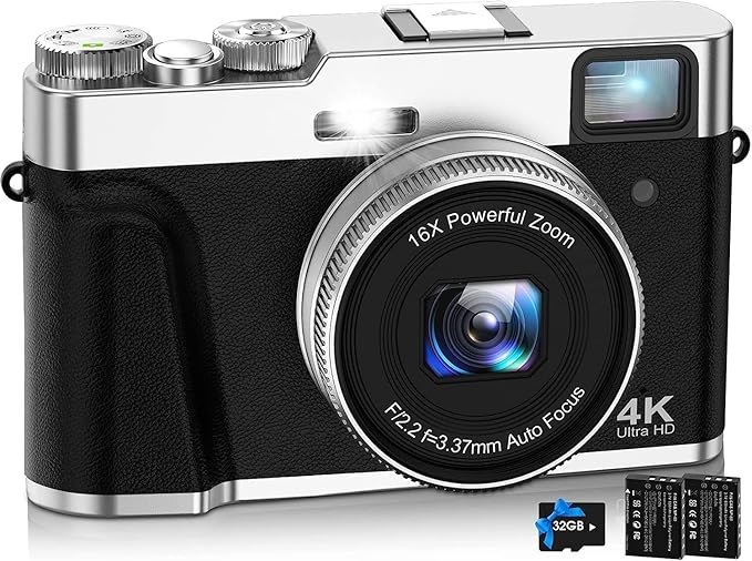 デジタルカメラ オートフォーカス デジカメ 4800万画素 Vlogカメラ 手振れ補正 光学ファインダー モードダイヤル 16倍ズーム LEDライト デジタル一眼レフ コンパクト ホットシュー 外部マ