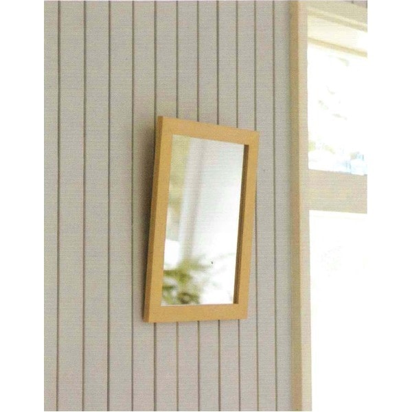 割れない鏡/壁掛けミラー Sサイズ 340mm240mm ガラス不使用 日本製 ナチュラル 防災 子供部屋 学校 体育館 屋外