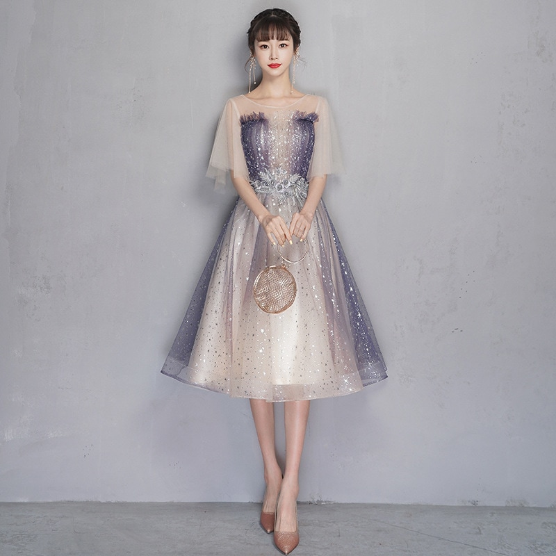 ロングドレス 袖あり パーティードレス ミモレ丈 ウエディングドレス 結婚式 お呼ばれ 二次会 披露宴 謝恩会 おしゃれ 着痩せ 発表会