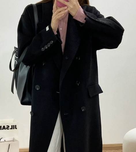 レディース コート オーバーコート ロング 長袖 襟付き ワイド ポケット ウール 大人可愛い