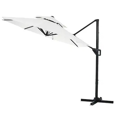 【国内即日発送】【ベージュ＋ベース付き】パラソル 直径300cm 30+UPF紫外線対策 角度調整 パラソルセット ベース パラソル ガーデンパラソル