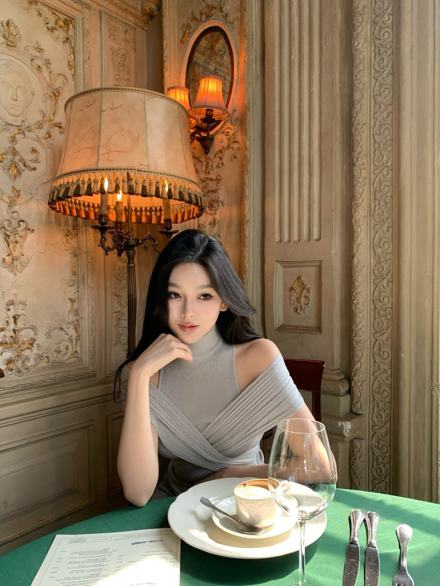 (4color)クロスショーレイヤーニットトップス