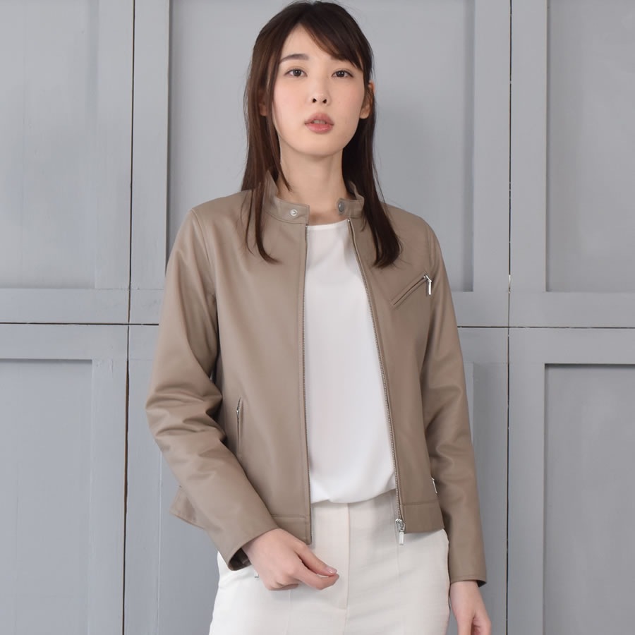 [Merfirge]ラムレザー シングル ライダース ジャケット 本革 羊革 リアルレザー 秋 冬 秋冬 春 (KT8003)