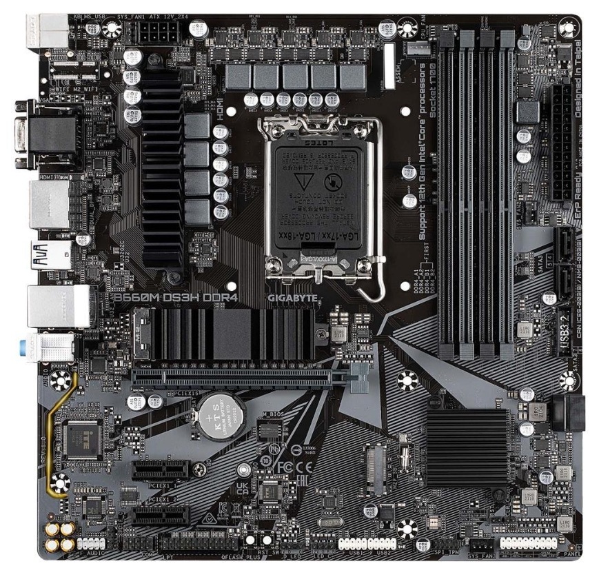 GIGABYTE B660M DS3H DDR4 B660 Intel LGA 1700 M-ATX PCIe 4.0 Dual M.2 Motherboard