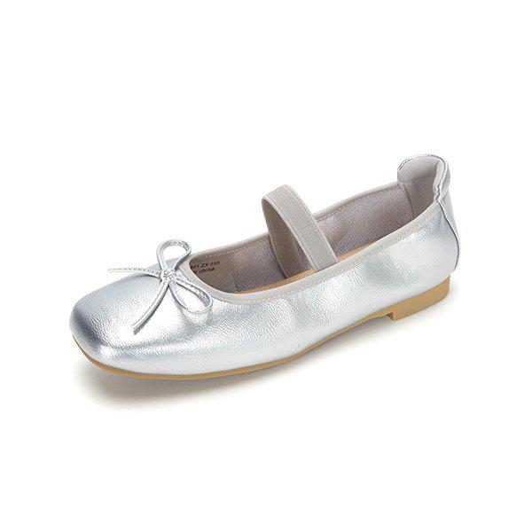 M. ラビアン リボン バレエコア フラット シルバー 516623801ZX