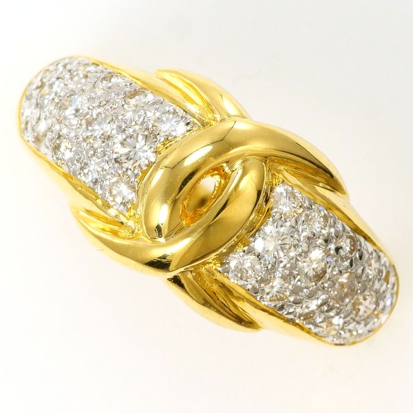 K18 18金 YGWG リング 指輪 12号 ダイヤ 0.66 カード鑑別書 ジュエリー 中古