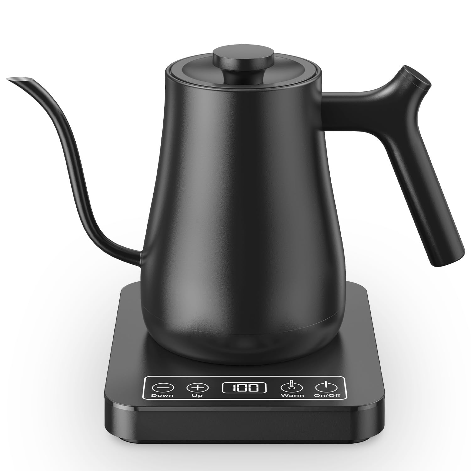 電気ケトル 温度調節 コーヒーケトル 細口 ドリップ 1200W 1℃単位温度設定/保温機能付き/ドリップタイマー機能/空焚き防止機能/自動電源オフ 0.8L 温調 電気 小型 PSE認証済み 日本語