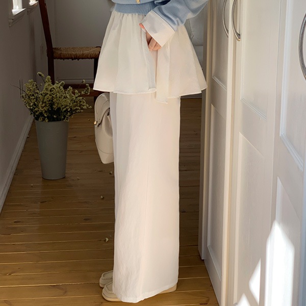 （別々にも一緒にも/下半身カバー パンツ）リボル ラップ フリルスカート レイヤード ワイドパンツ セット ps5065