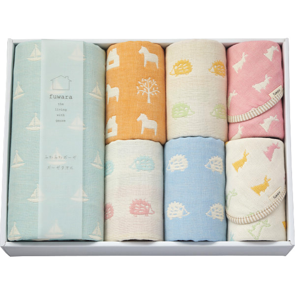 ふわら 四重織バスフェイスタオル 六重織タオルハンカチセット FWR1033 ギフト お歳暮 A31