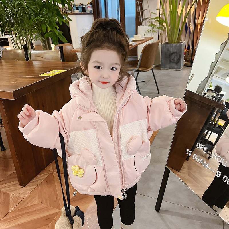 ガールズダウンジャケット2024 新しい冬スタイルリトルガールコットンジャケットベビーコットンコート濃厚みのある冬子 For ジャケット