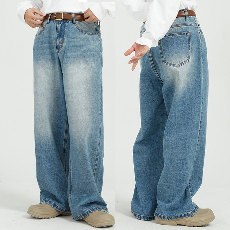 デニムパンツ メンズ ワイドパンツ ゆったり ストリート風 長ズボン ロングパンツ 春服