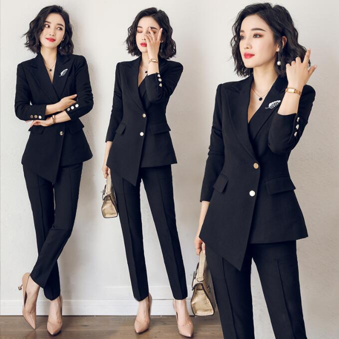 『目玉新商品』折り襟 セレモニースーツ 女性 ズボン パンツ スーツセット 上下セット 2点セット ボトムス ビジネススーツ 通勤 カジュアル 事務服 制服 スリピース 細身 スタイリッシュスーツ 卒