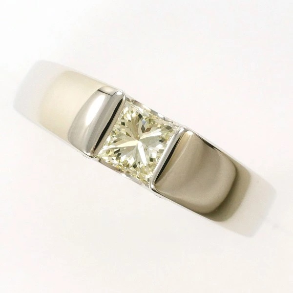 PT900 プラチナ リング 10号 ダイヤ 0.424 SI1 0.04 鑑定書 中古