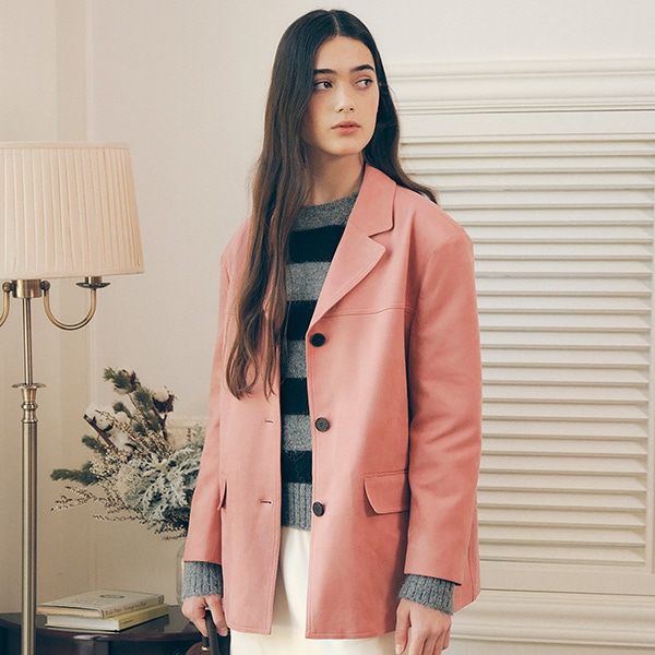 SUEDE SINGLE JACKET DEEP PINK