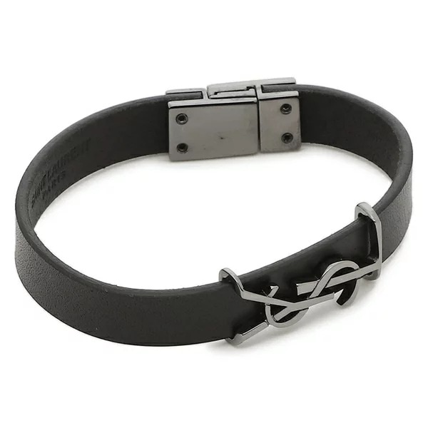 ブレスレット アクセサリー オピウム ロゴ ブラック メンズ SAINT LAURENT PARIS 708815 0IH0R 1000