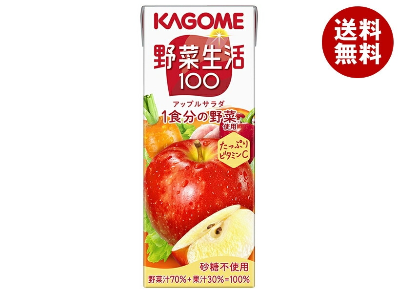 カゴメ 野菜生活100 アップルサラダ 200ml紙パック＊24本入＊(2ケース)