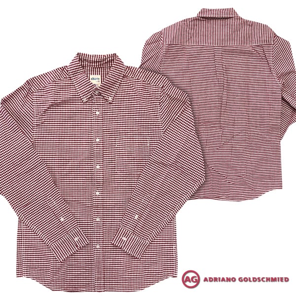 AGジーンズ カジュアルシャツ メンズ ボタンダウン 長袖 チェックシャツ レッド ホワイト エージージーンズ シャツ AG Jeans 正規 アドリアーノ ゴールドシュミット 雑誌 掲載 06長袖シャツ