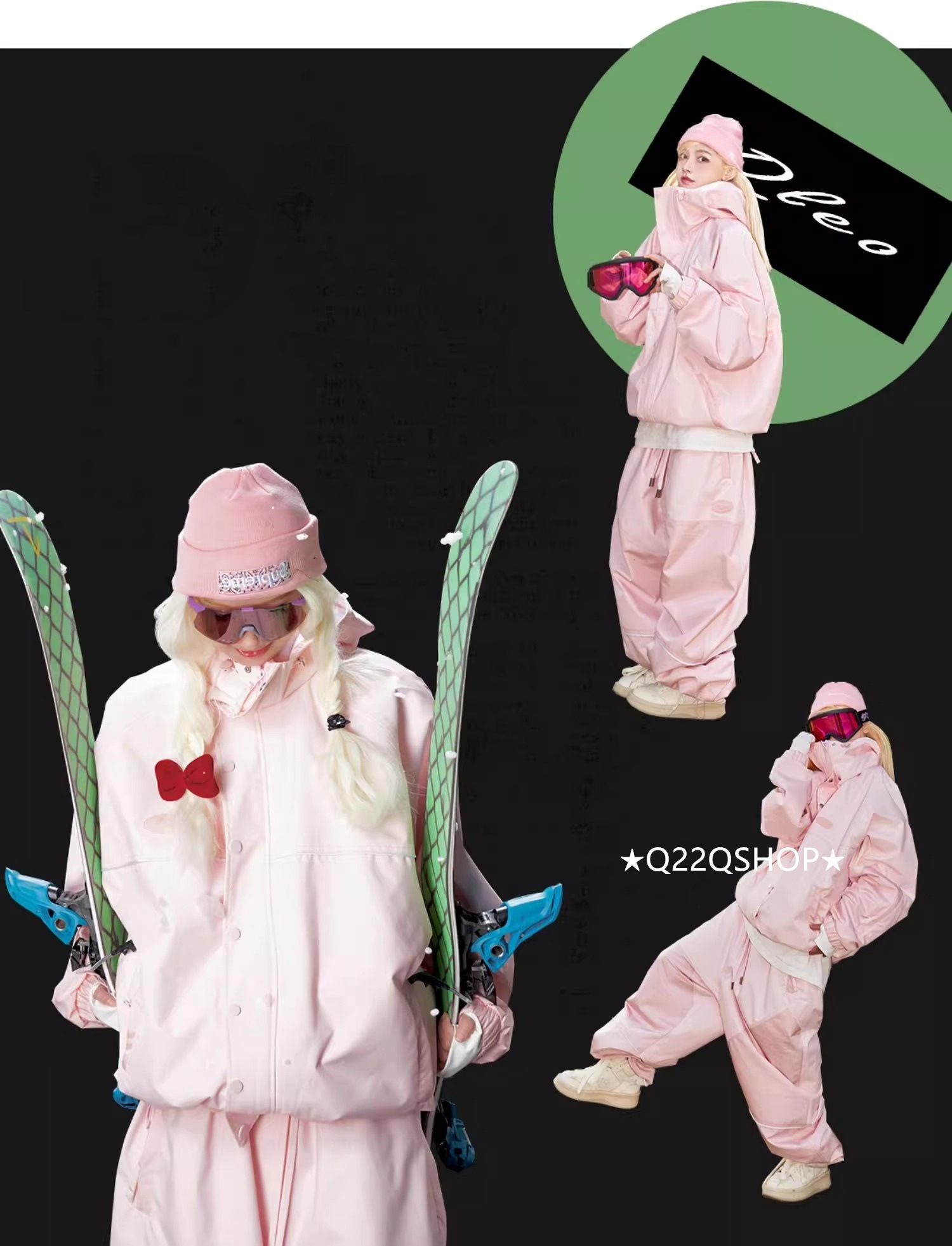 スノーボードウェア 2024 2025 上下セット レディース ジャケット アウター パンツ ズボン 3Lセットアップ ウィンタースポーツ スキーウェア スノボウェア スノー スノボー 韓国風防水防風