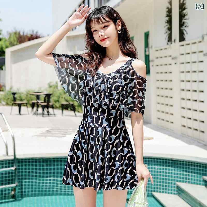 ワンピース 水着 大きいサイズ お腹周り カバー スリム見せ レディース 女性用 婦人用 スイムウェア 温泉 海 プール サマーレジャー レトロ ユニーク