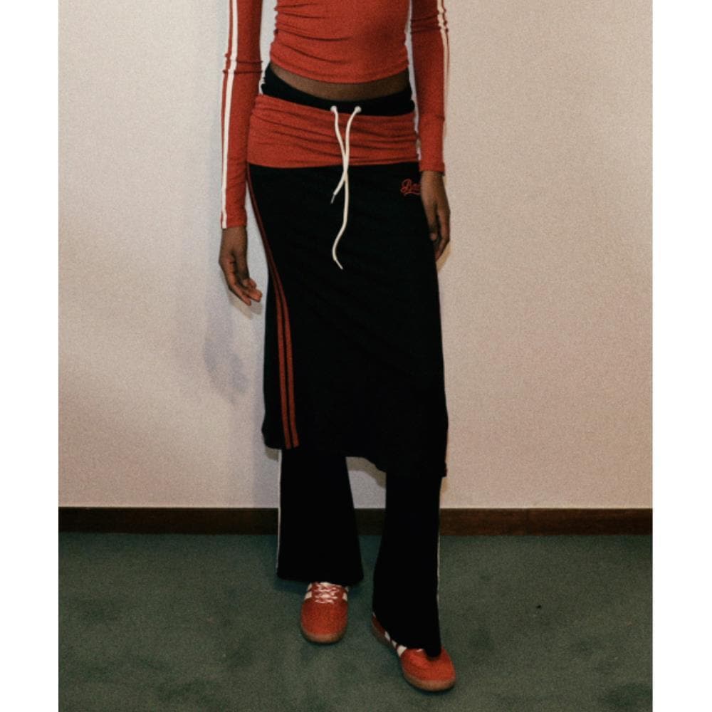 BADBLOOD Barbara Long Skirt Black w-skt24-027