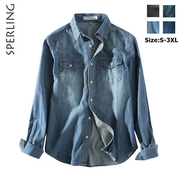 ウエスタンシャツ デニムシャツ 長袖 メンズ 長袖シャツ ファッション インディゴ トップス 服 秋服