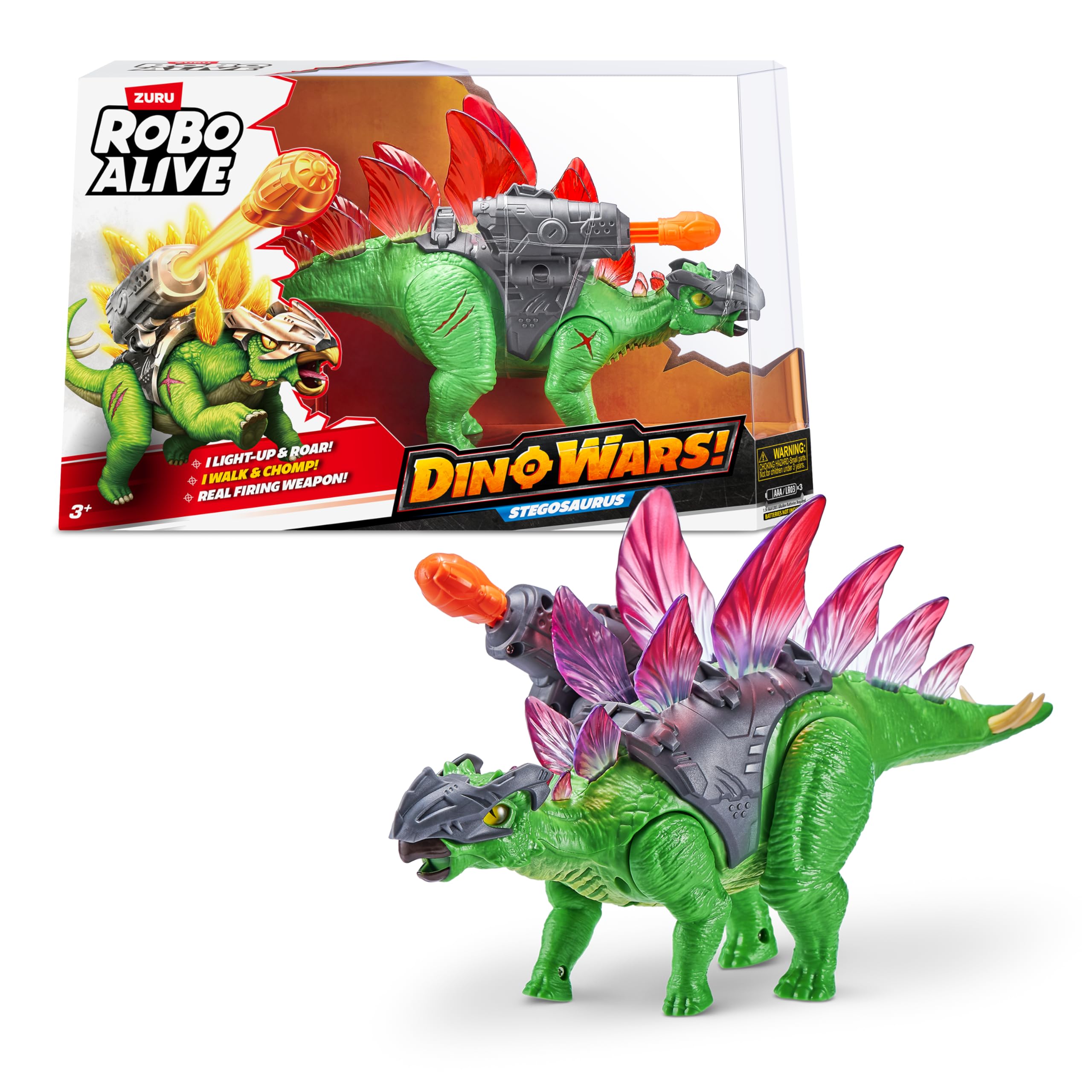 Robo Alive ZURU Dino Wars-Series 1 ステガサウルスマルチ(7131-S001)