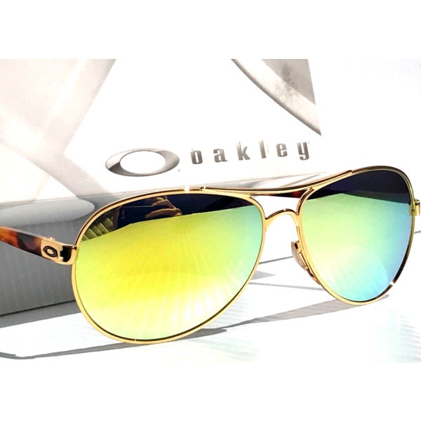サングラス OakleyFEEDBACK Gold Tortoise POLARIZED Galaxy Fire Gold Mirror Sunglass 4079-41