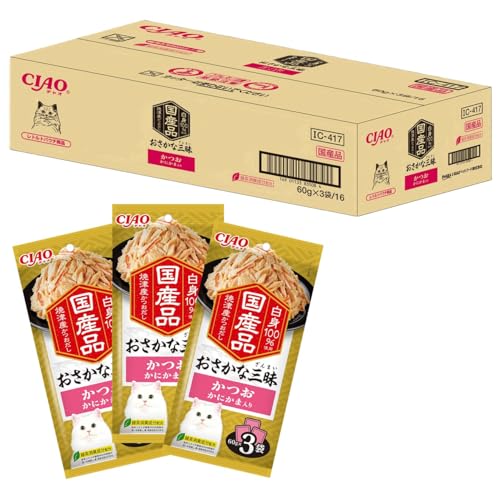 いなば おさかな三昧 かつお かにかま入り 60g×3袋 16個セット