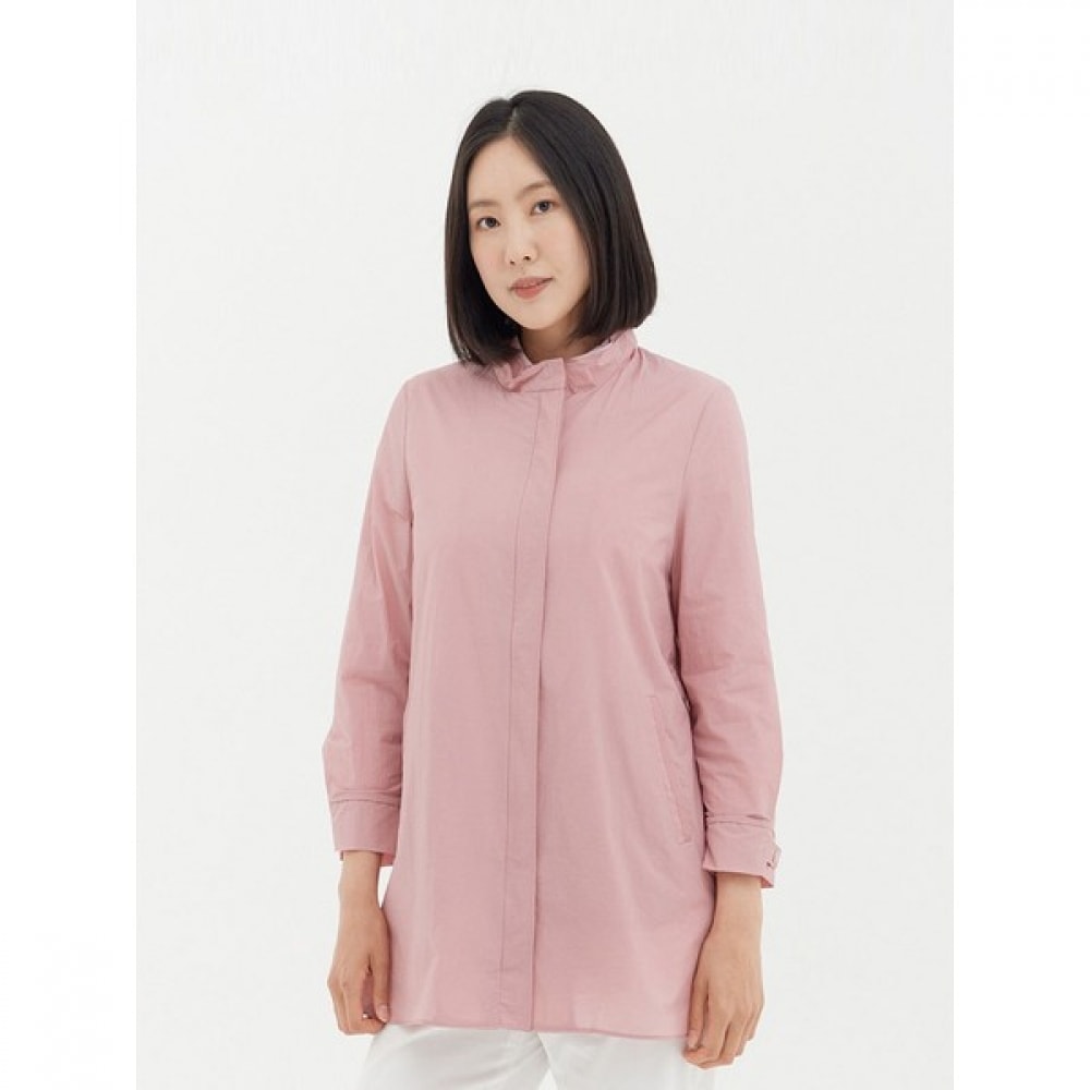 [クロコダイルレディ] ピンクダブルカラーポイントジップアップコートCLBMCT101