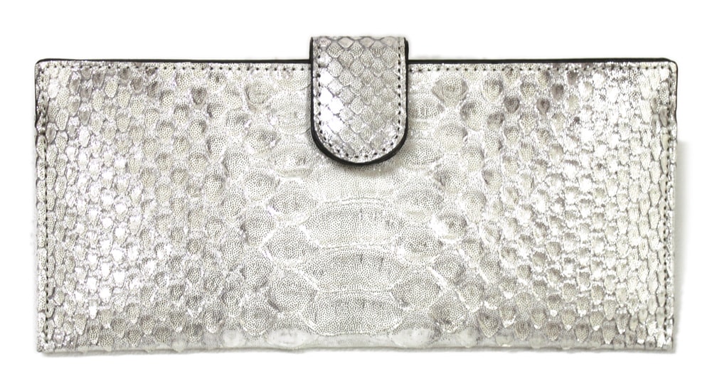 ピトンドール 日本製 ダイヤモンドパイソン 牛革 ヘビ革 単束入れ 長財布 スリム　1523-626