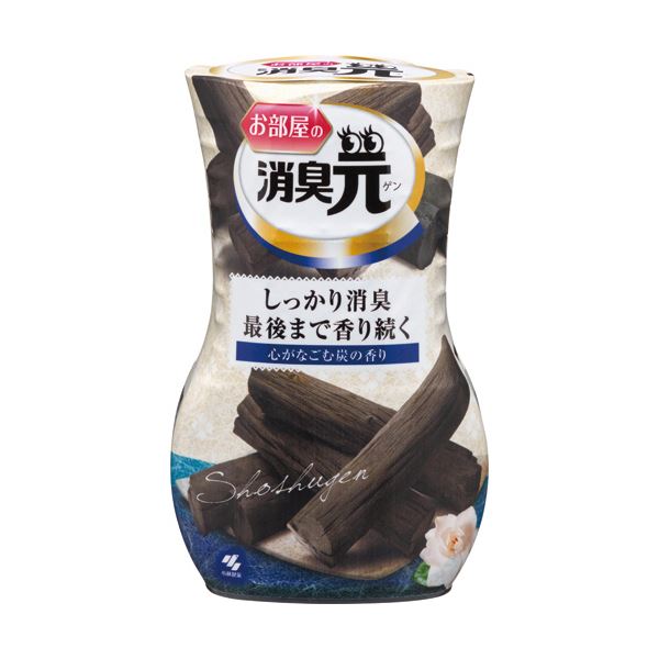 （まとめ）小林製薬 お部屋の消臭元 心がなごむ炭の香り 400ml 1セット（5個） [x3セット]