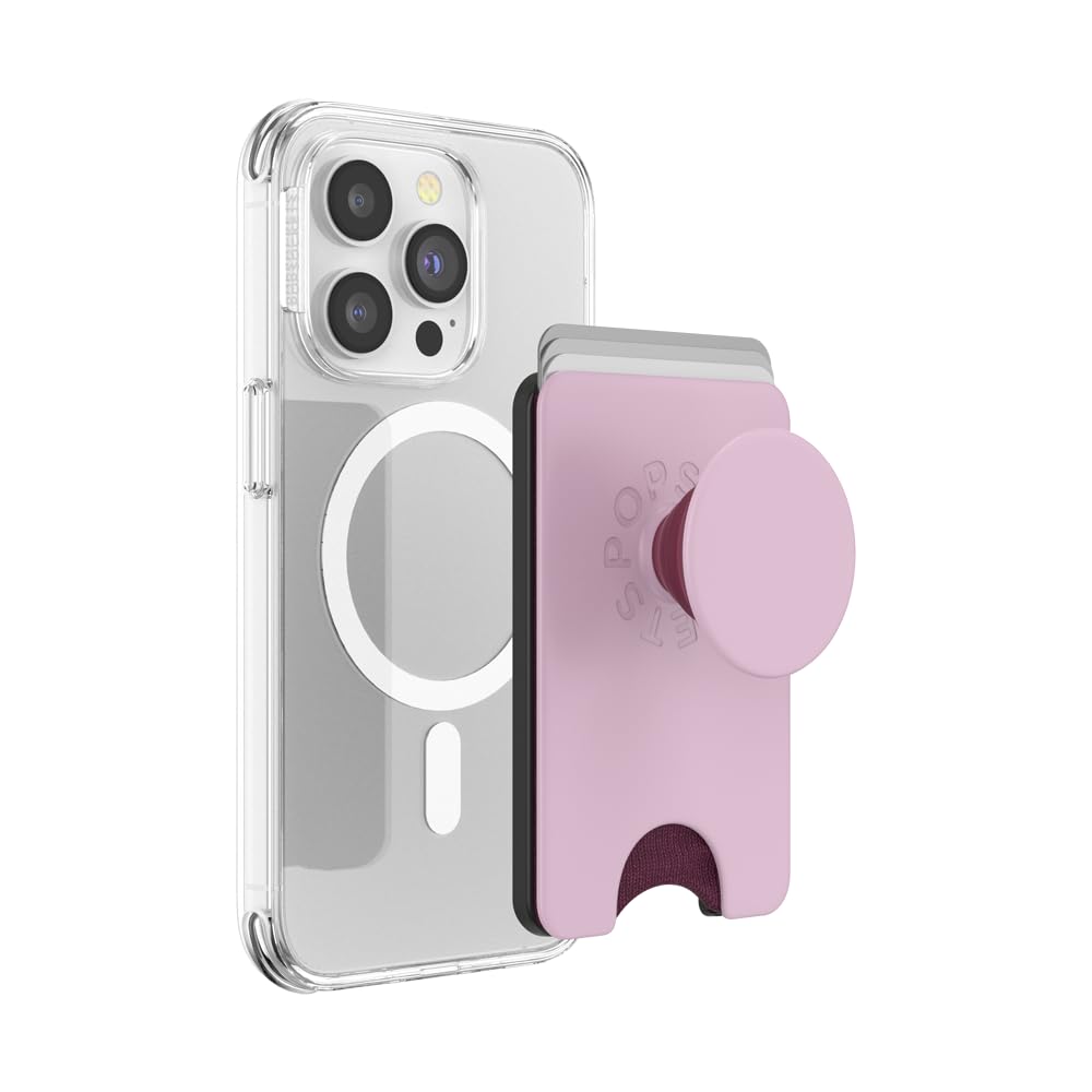 PopSockets Japan - ポップソケッツ ジャパン PopWallet+ MagSafe Pink アダプターリング付き くすみ ピンク MagSafe ポップウォレット+スマホグリップ&