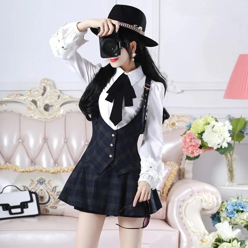 コーデ完成！サロト2024春夏新作キャンパス風JKオーバーオールシャツ二点セット