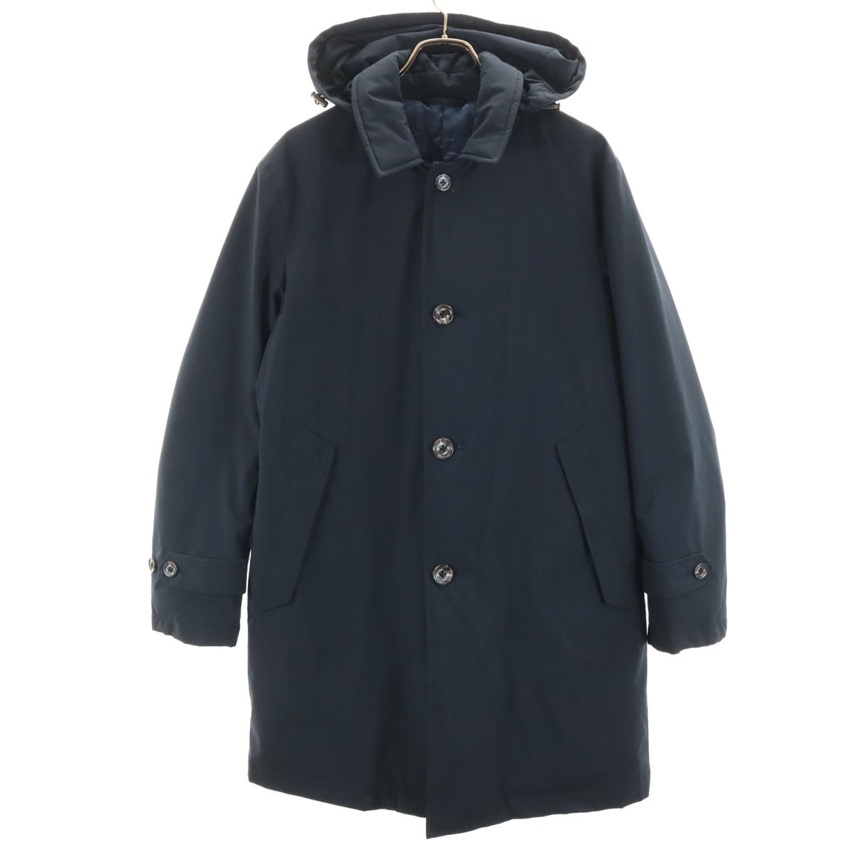 ダウンコート 46 ネイビー メンズ 古着