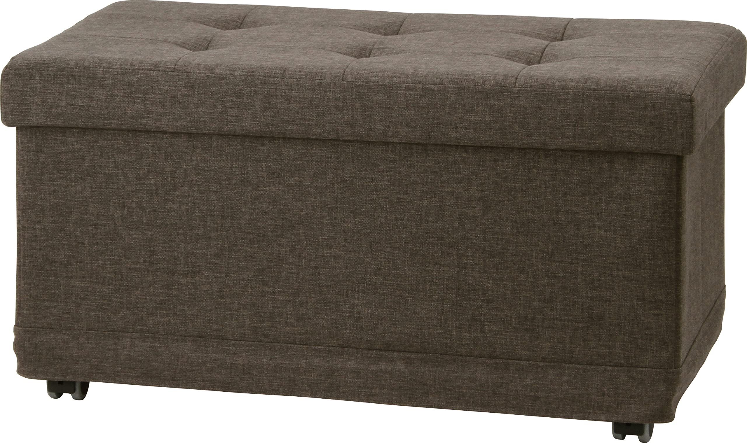 不二貿易 収納スツール ボックスベンチ 幅76×奥行38×高さ39.5cm チャコール 折りたたみ オットマン キャスター付き ベルク 51304 4,662円