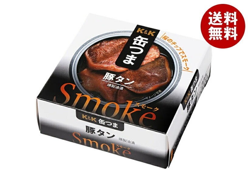 メーカー/問屋直送国分 K&K 缶つまスモーク 豚タン P4号缶 50g×6個入×(2ケース)