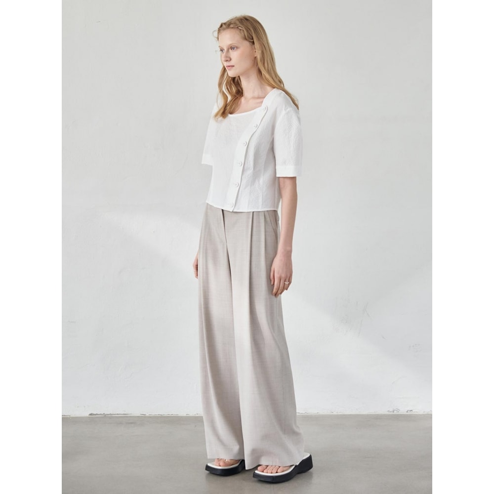 LOEUVRE(ロユーブル) サイドタックワイドトラウザー SW3ML243 91